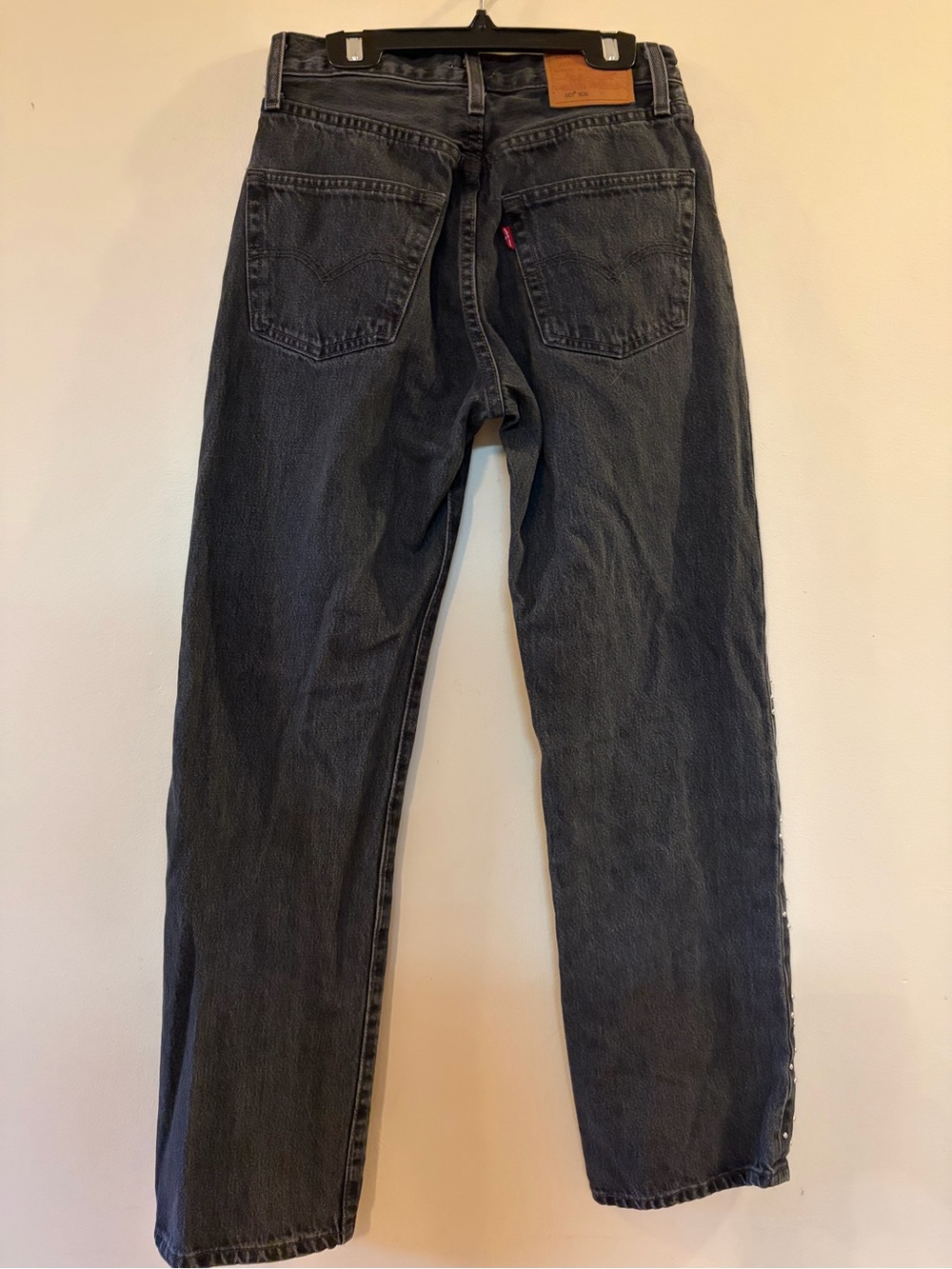 Levi’s Premium 501 '90s Bejeweled Studded Rhinestone Jeans women’s size 24x30. - Picture 4 of 16